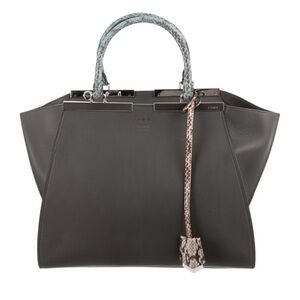 Fendi 3jours Vitello Dolce Elaphe Bi-Color Tote snake skin